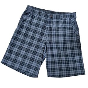 Lululemon | Men's Kahuna Plaid Shorts - Black and Gray M7350S, Size 38